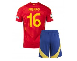 Spanien Rodri Hernandez #16 Replika Babytøj Hjemmebanesæt Børn EM 2024 Kortærmet (+ Korte bukser)